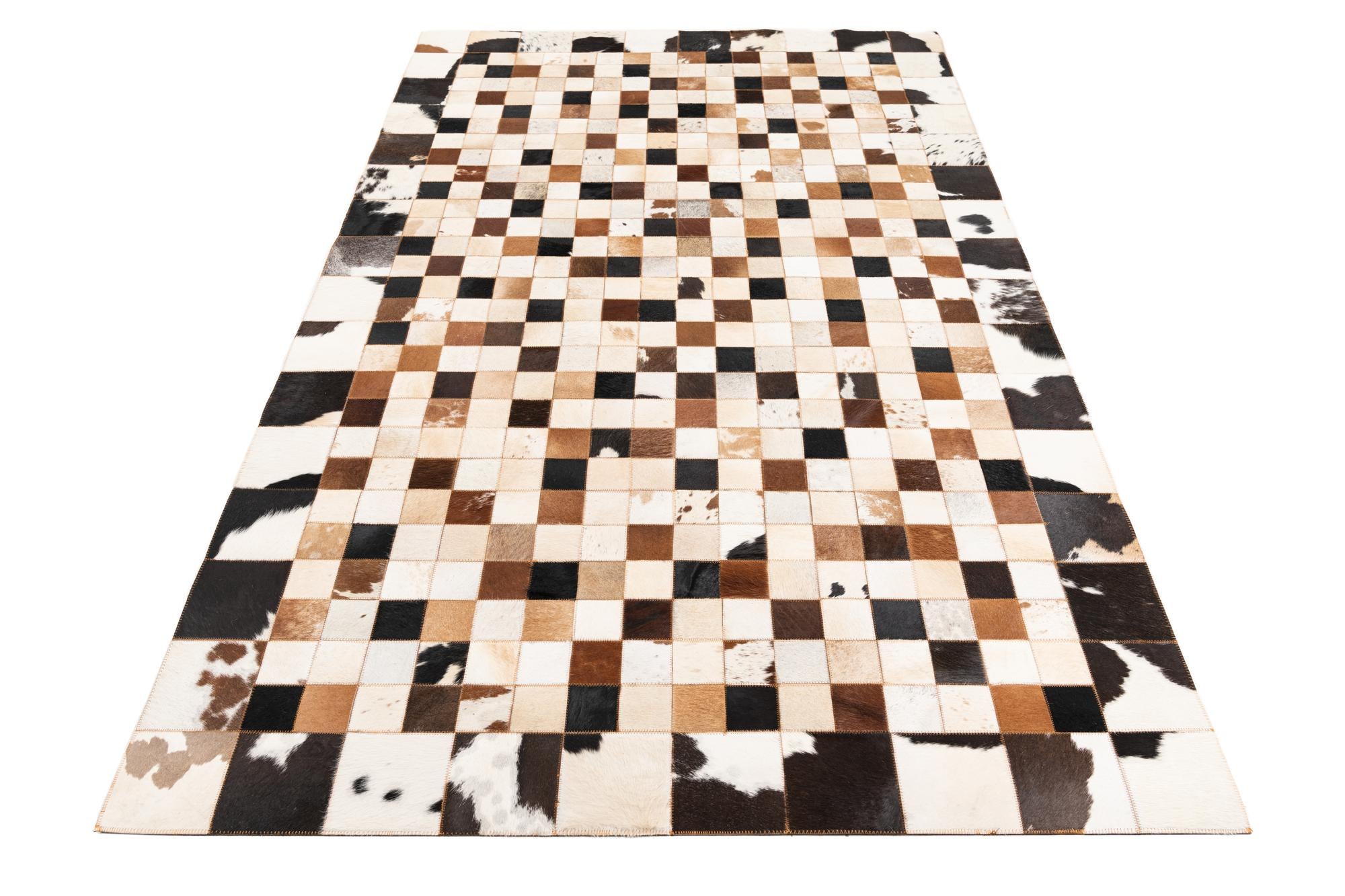 5' 1 x 8' Cowhide Leather Rug