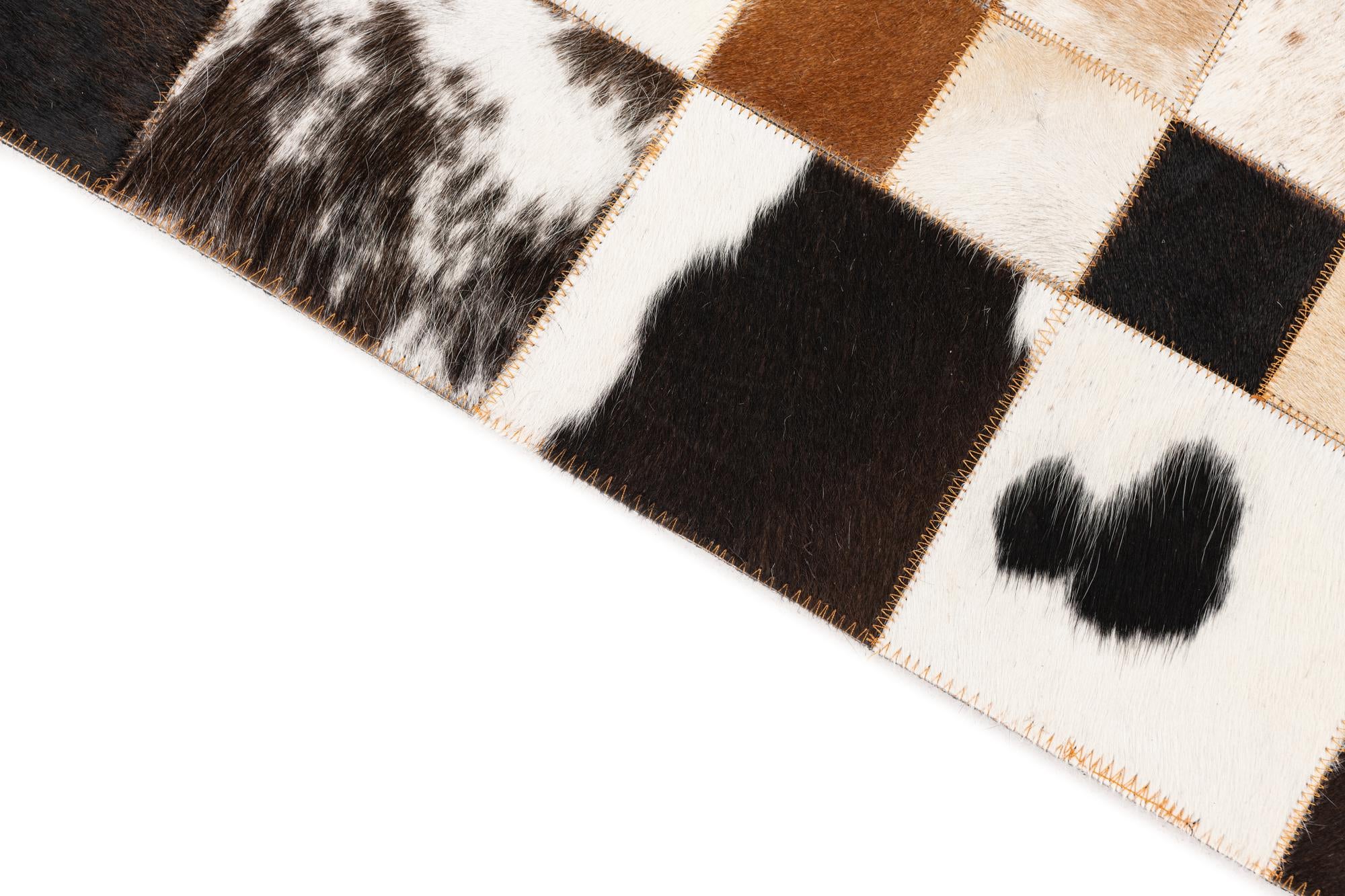 5' 1 x 8' Cowhide Leather Rug