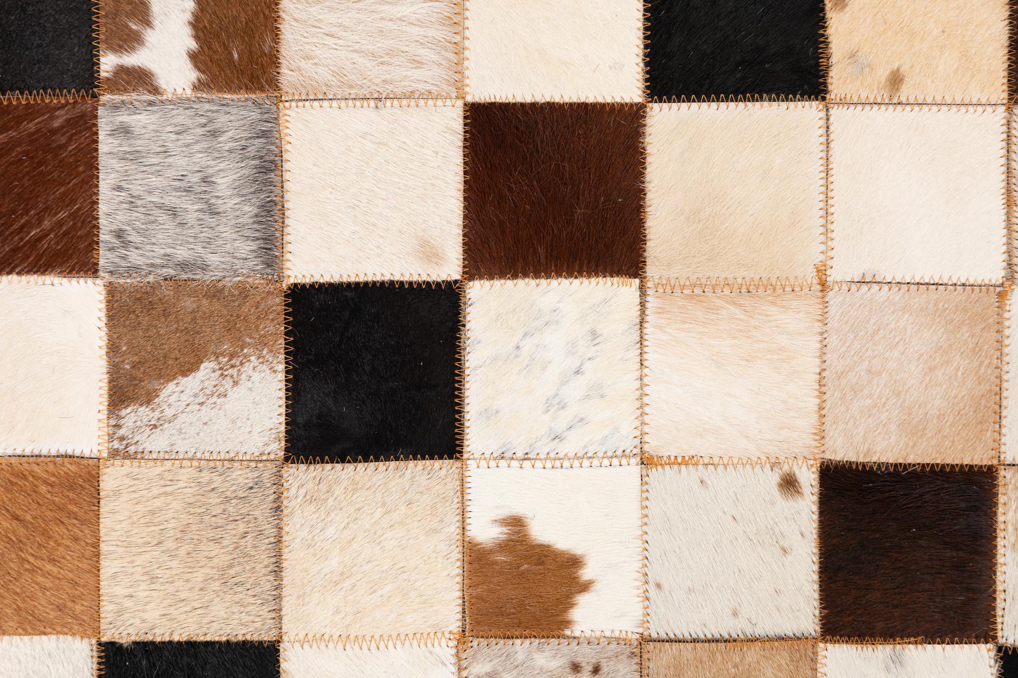 5' 1 x 8' Cowhide Leather Rug