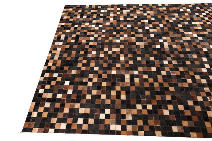 5' 1 x 7' 10 Cowhide Leather Rug
