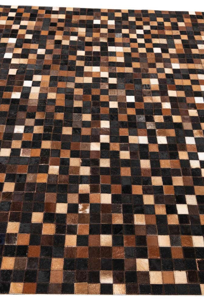 5' 1 x 7' 10 Cowhide Leather Rug