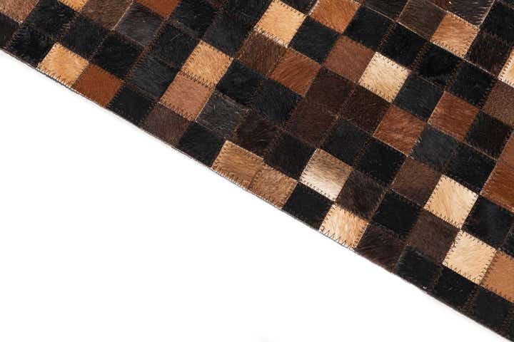 5' 1 x 7' 10 Cowhide Leather Rug