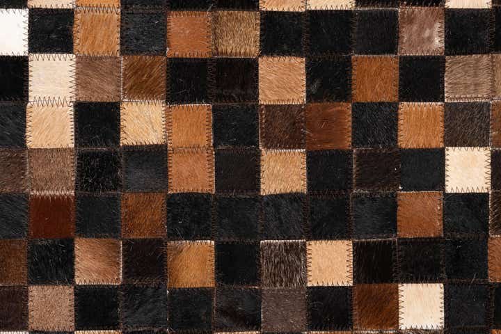 5' 1 x 7' 10 Cowhide Leather Rug