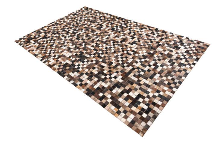 5' 1 x 8' Cowhide Leather Rug