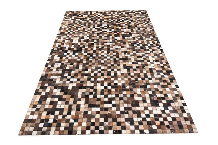 5' 1 x 8' Cowhide Leather Rug