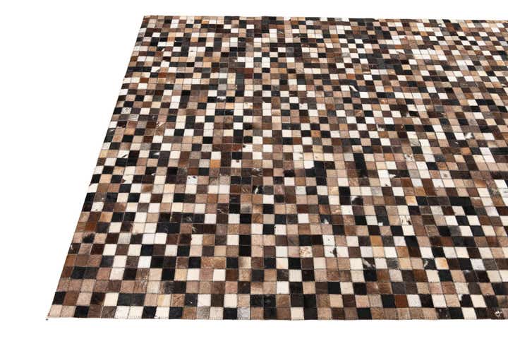 5' 1 x 8' Cowhide Leather Rug
