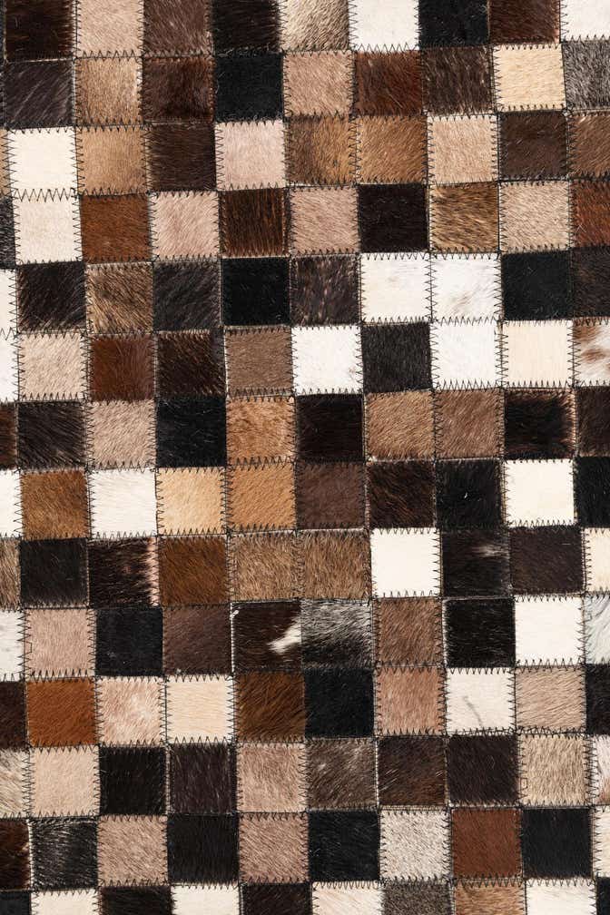 5' 1 x 8' Cowhide Leather Rug