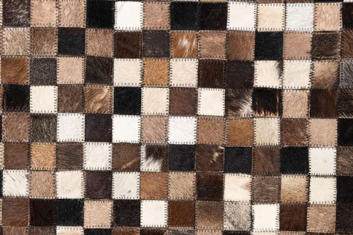 5' 1 x 8' Cowhide Leather Rug