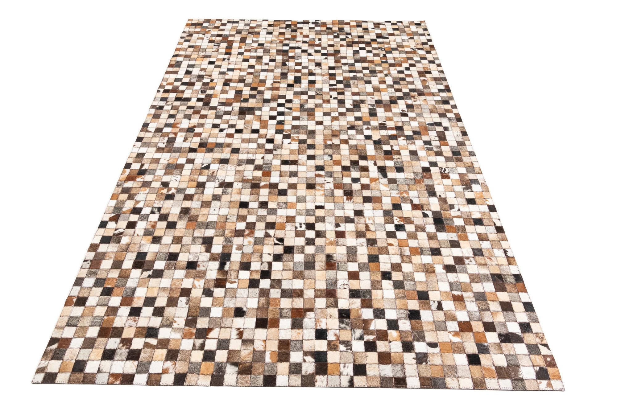 5' 1 x 8' Cowhide Leather Rug