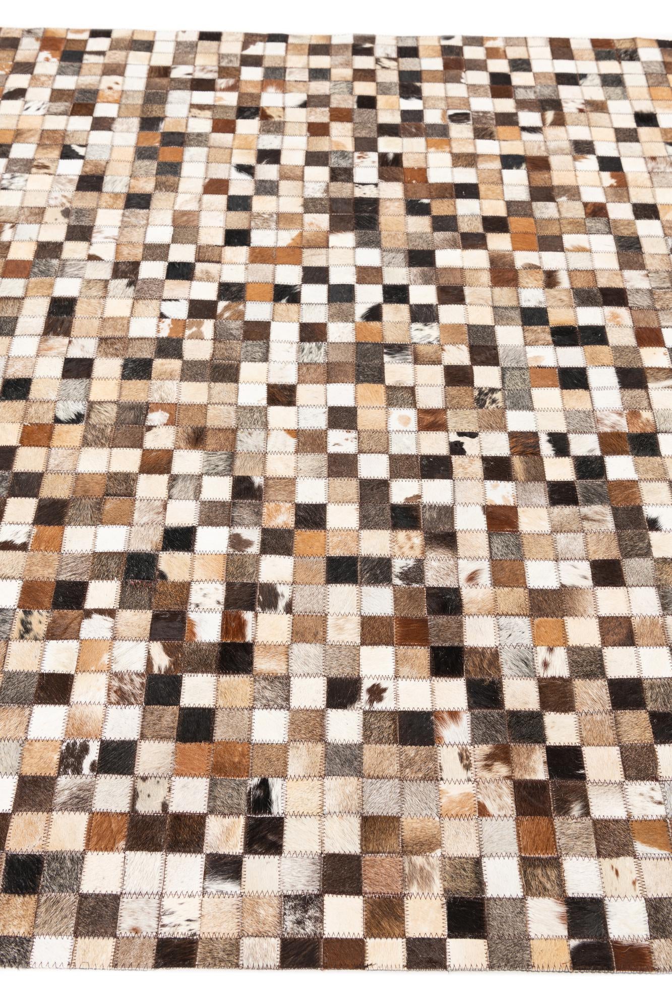 5' 1 x 8' Cowhide Leather Rug
