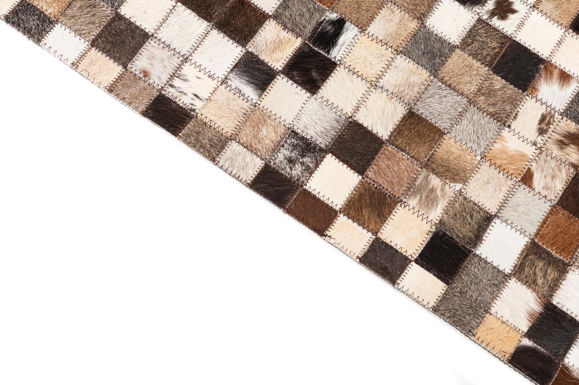 5' 1 x 8' Cowhide Leather Rug