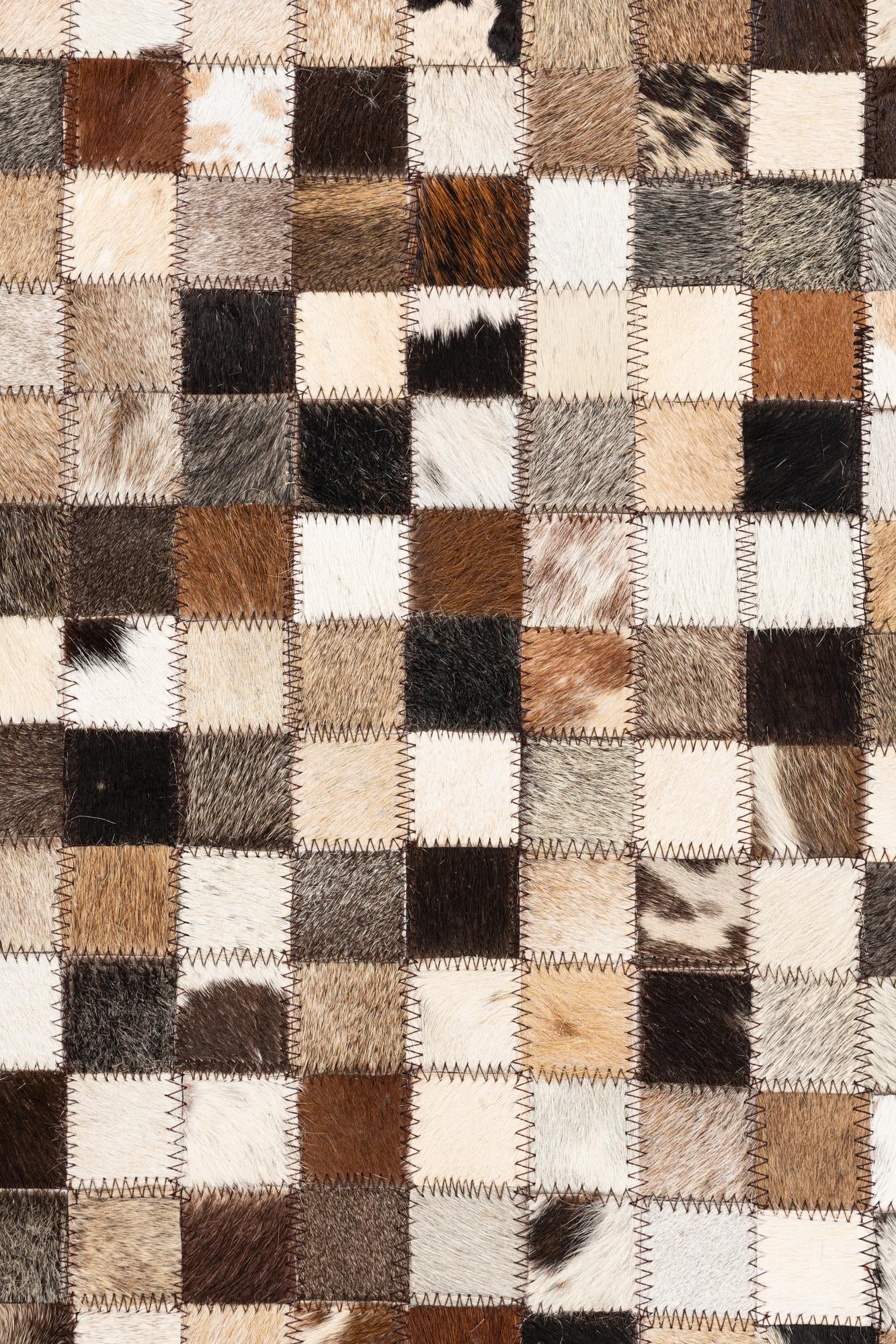 5' 1 x 8' Cowhide Leather Rug