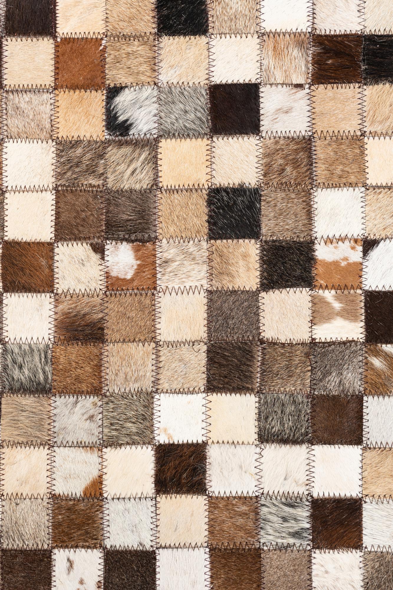 5' 1 x 8' Cowhide Leather Rug