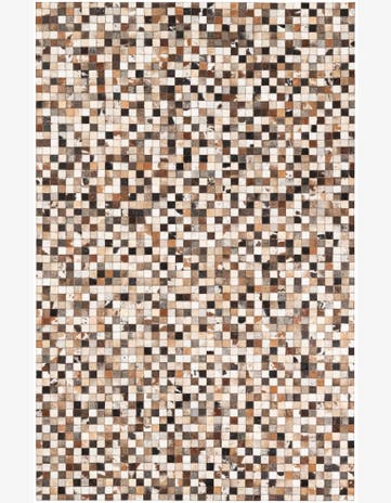 5' 1 x 8' Cowhide Leather Rug