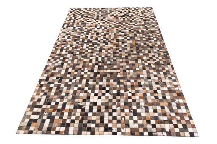 5' 1 x 8' Cowhide Leather Rug
