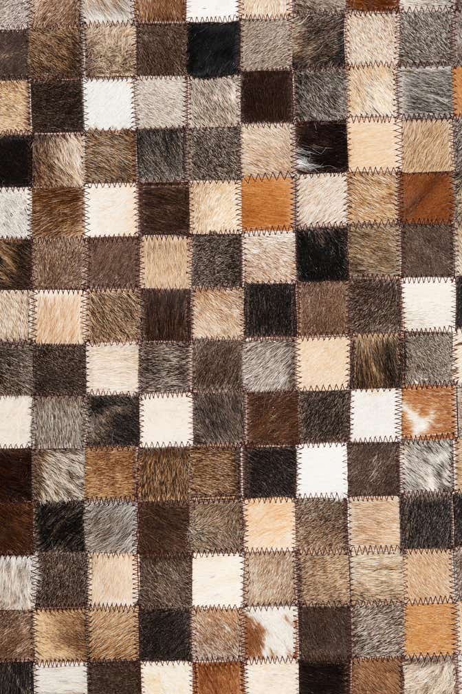 5' 1 x 8' Cowhide Leather Rug