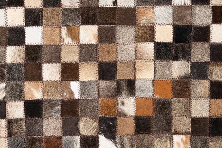5' 1 x 8' Cowhide Leather Rug