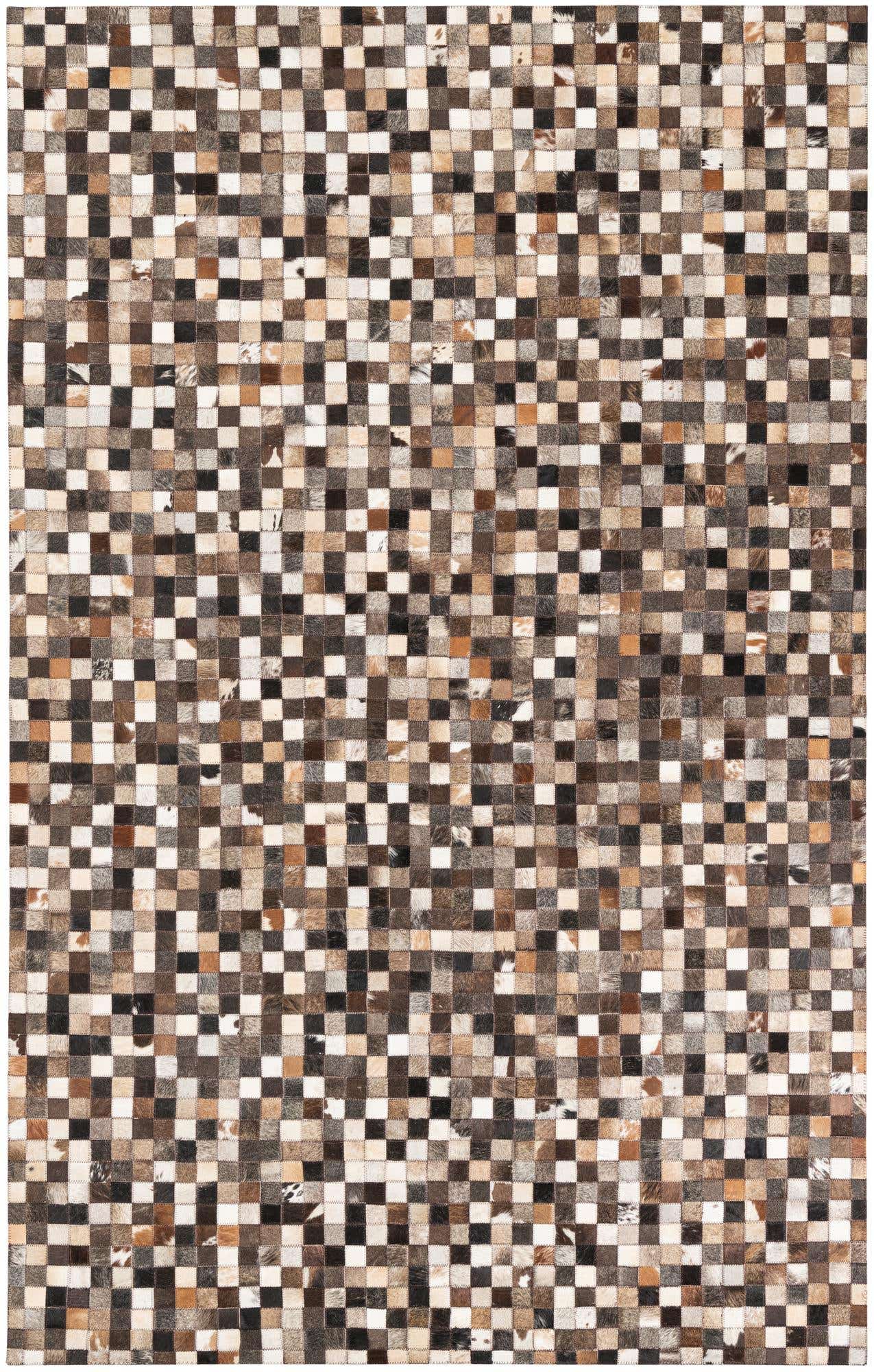 5' 1 x 8' Cowhide Leather Rug