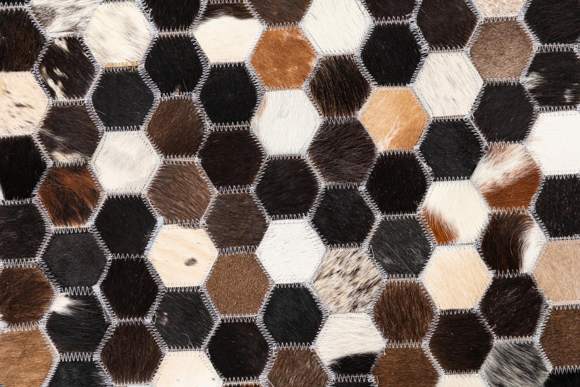 5' 2 x 8' Cowhide Leather Rug