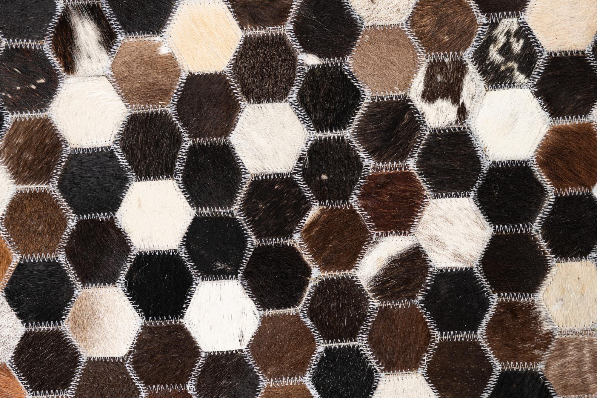 5' 2 x 8' Cowhide Leather Rug