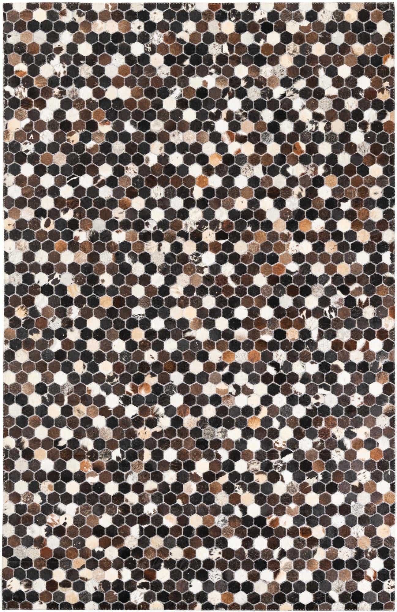 5' 2 x 8' Cowhide Leather Rug