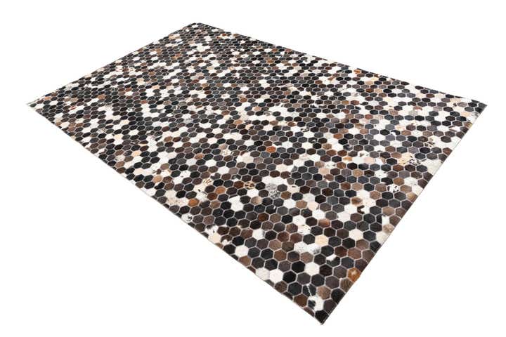 5' 1 x 7' 9 Cowhide Leather Rug