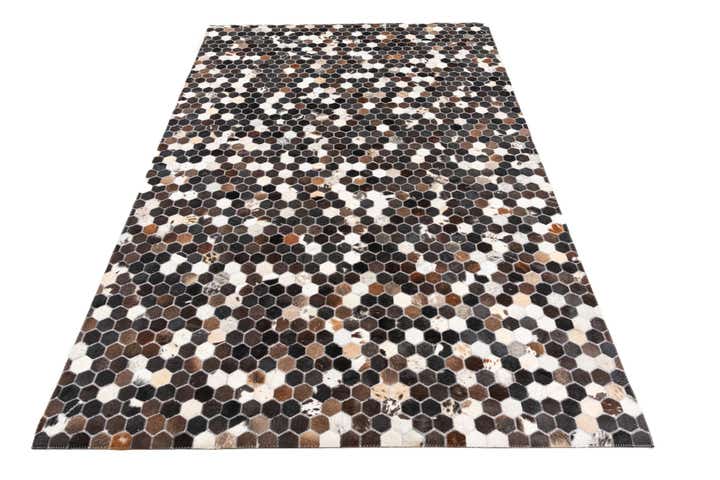 5' 1 x 7' 9 Cowhide Leather Rug