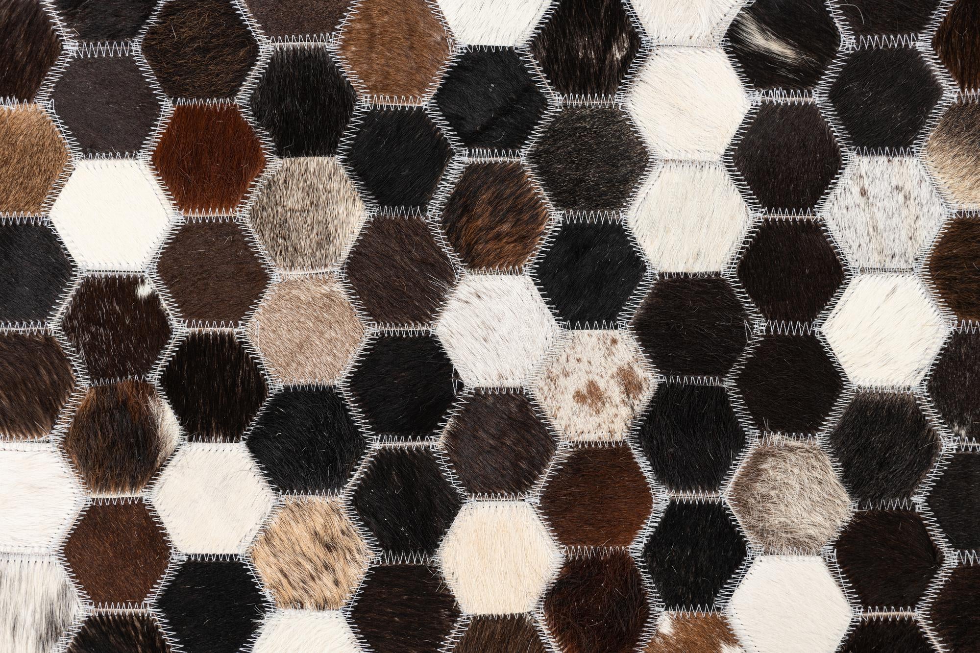 5' 1 x 7' 9 Cowhide Leather Rug
