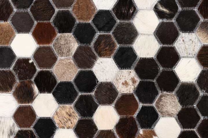 5' 1 x 7' 9 Cowhide Leather Rug