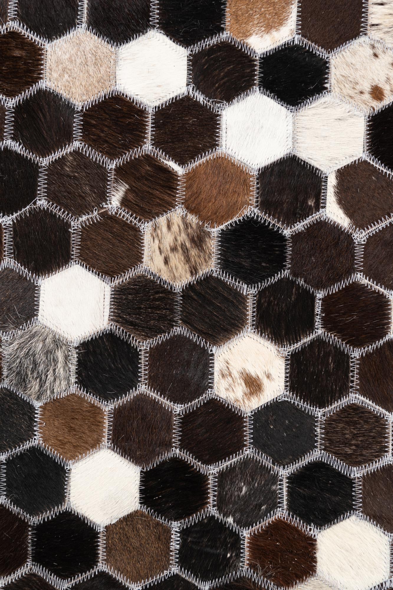 5' 1 x 7' 9 Cowhide Leather Rug