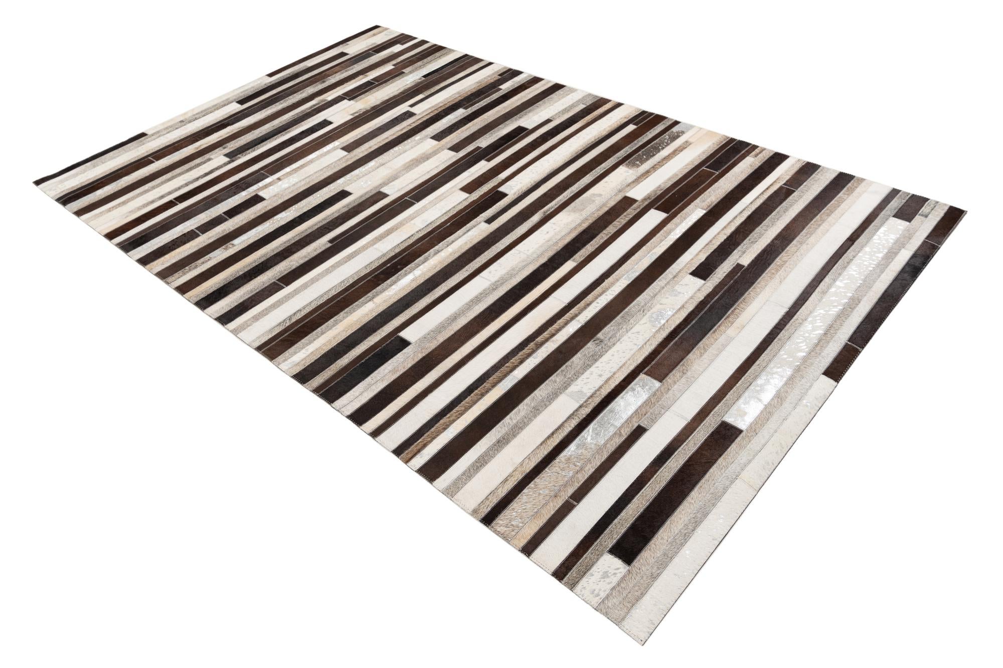 5' 1 x 8' Cowhide Leather Rug