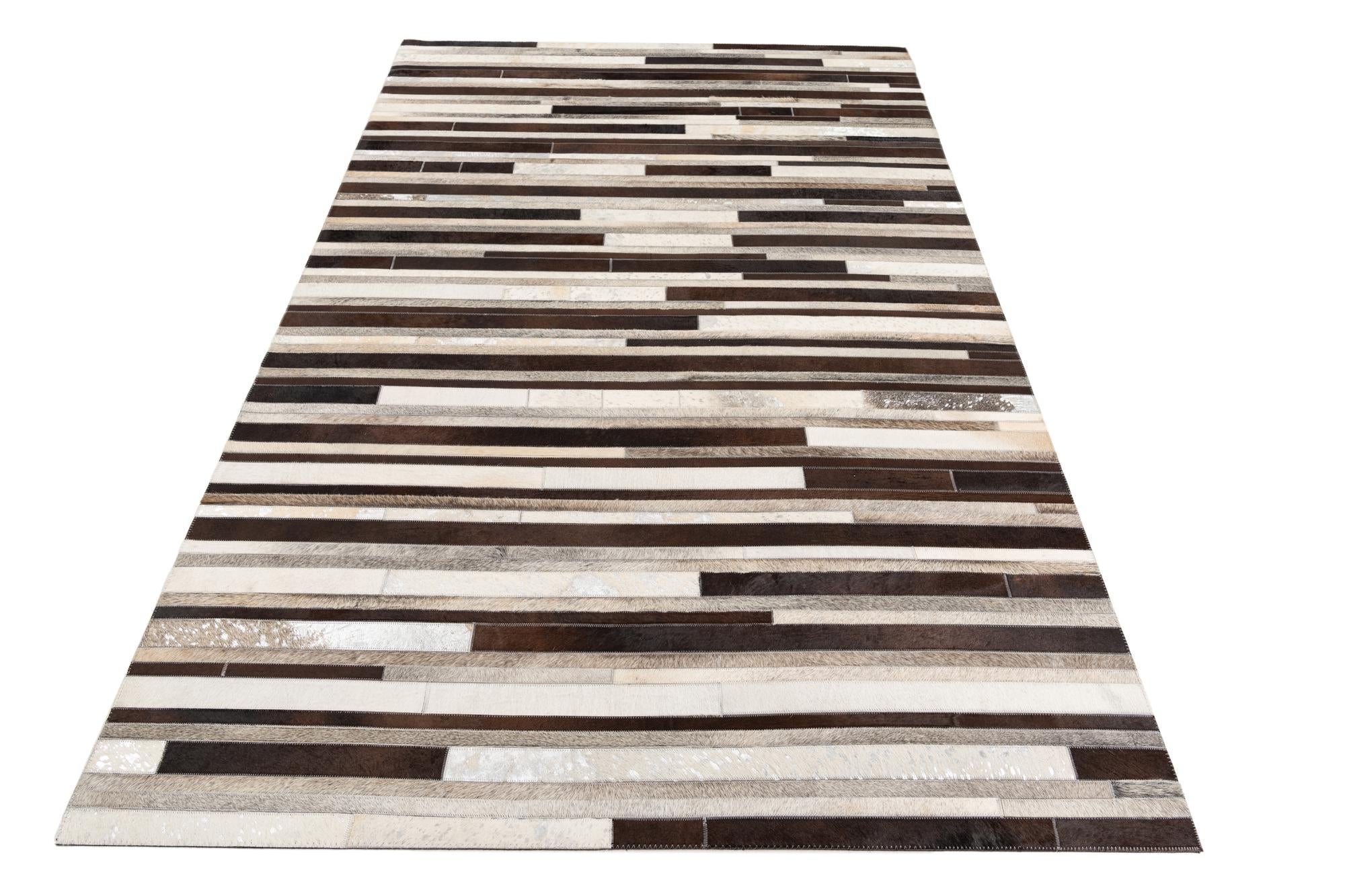 5' 1 x 8' Cowhide Leather Rug