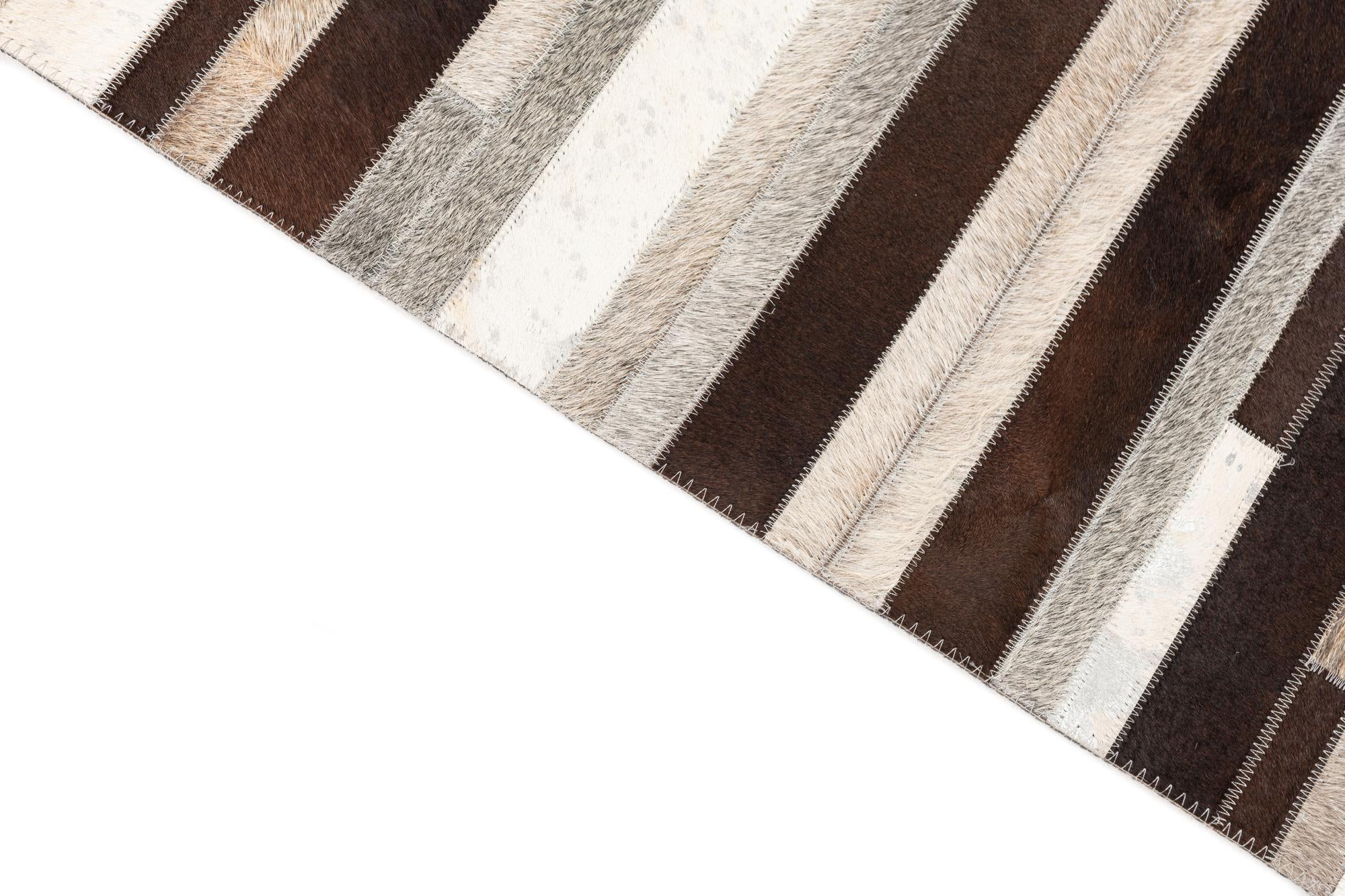 5' 1 x 8' Cowhide Leather Rug