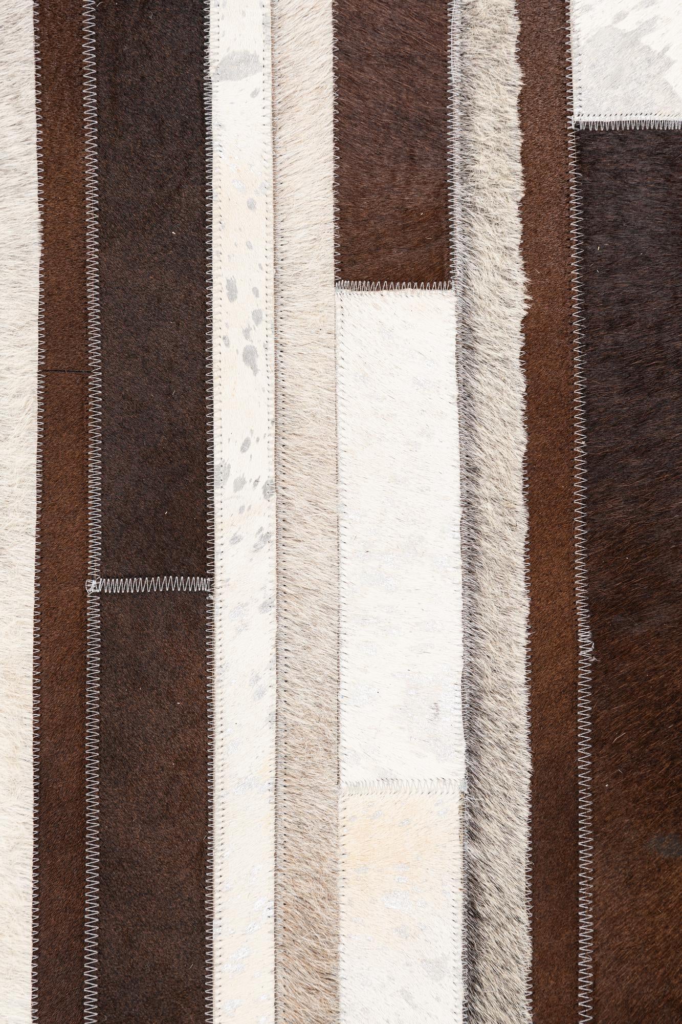 5' 1 x 8' Cowhide Leather Rug