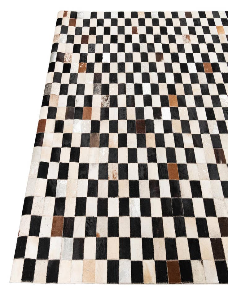 Detail image of 5' x 7' 10 Cowhide Leather Rug