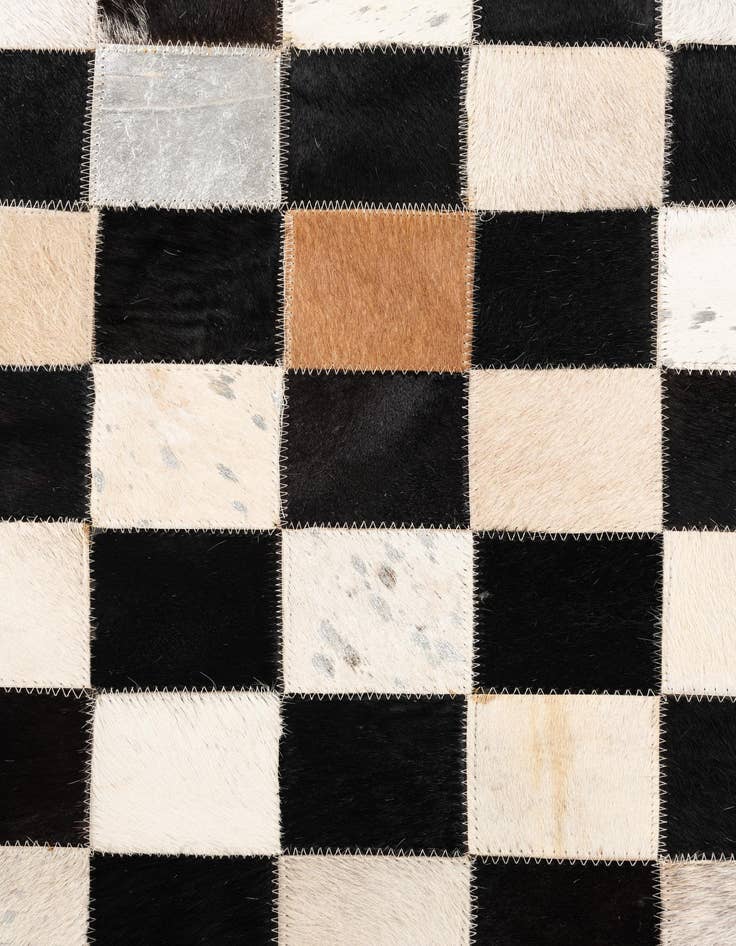 Detail image of 5' x 7' 10 Cowhide Leather Rug