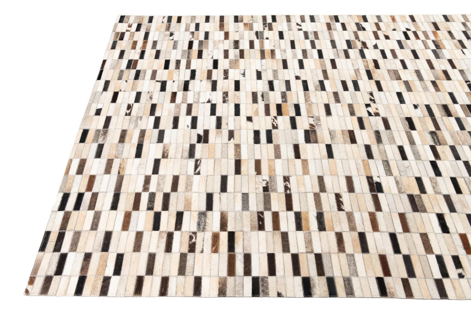 5' x 8' Cowhide Leather Rug
