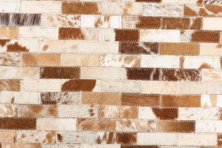 5' 1 x 8' Cowhide Leather Rug