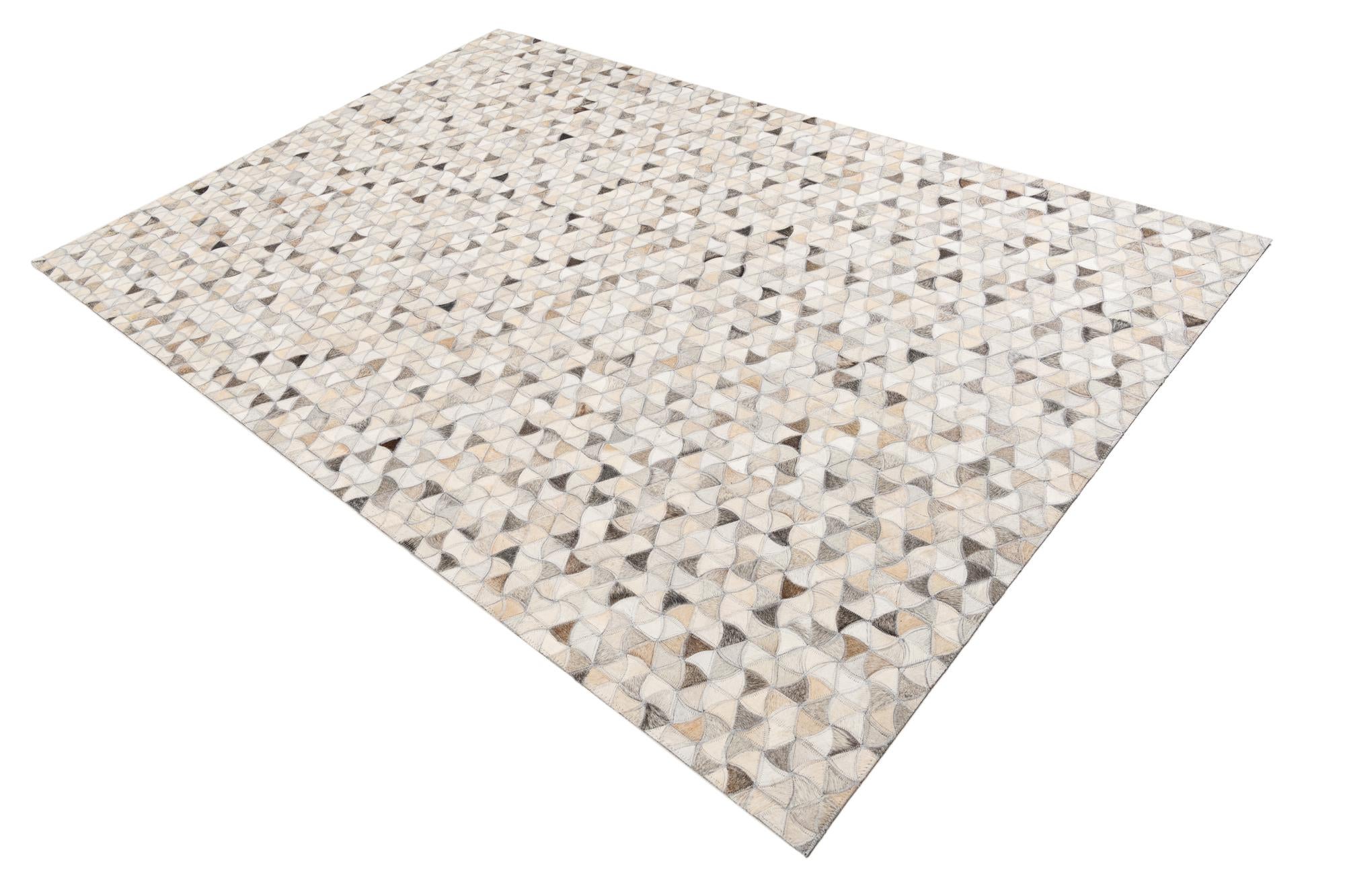 5' x 7' 8 Cowhide Leather Rug
