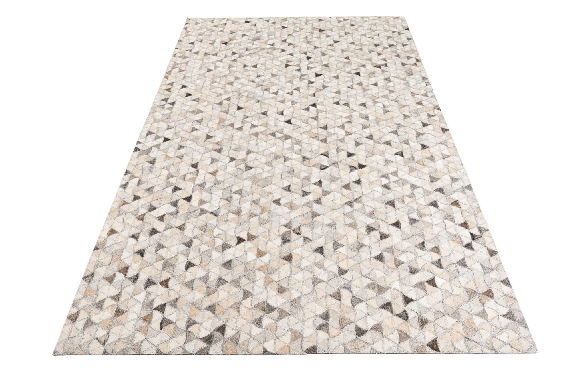 5' x 7' 8 Cowhide Leather Rug