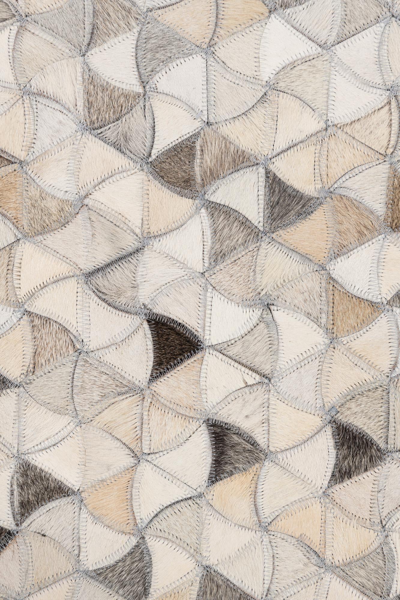 5' x 7' 8 Cowhide Leather Rug
