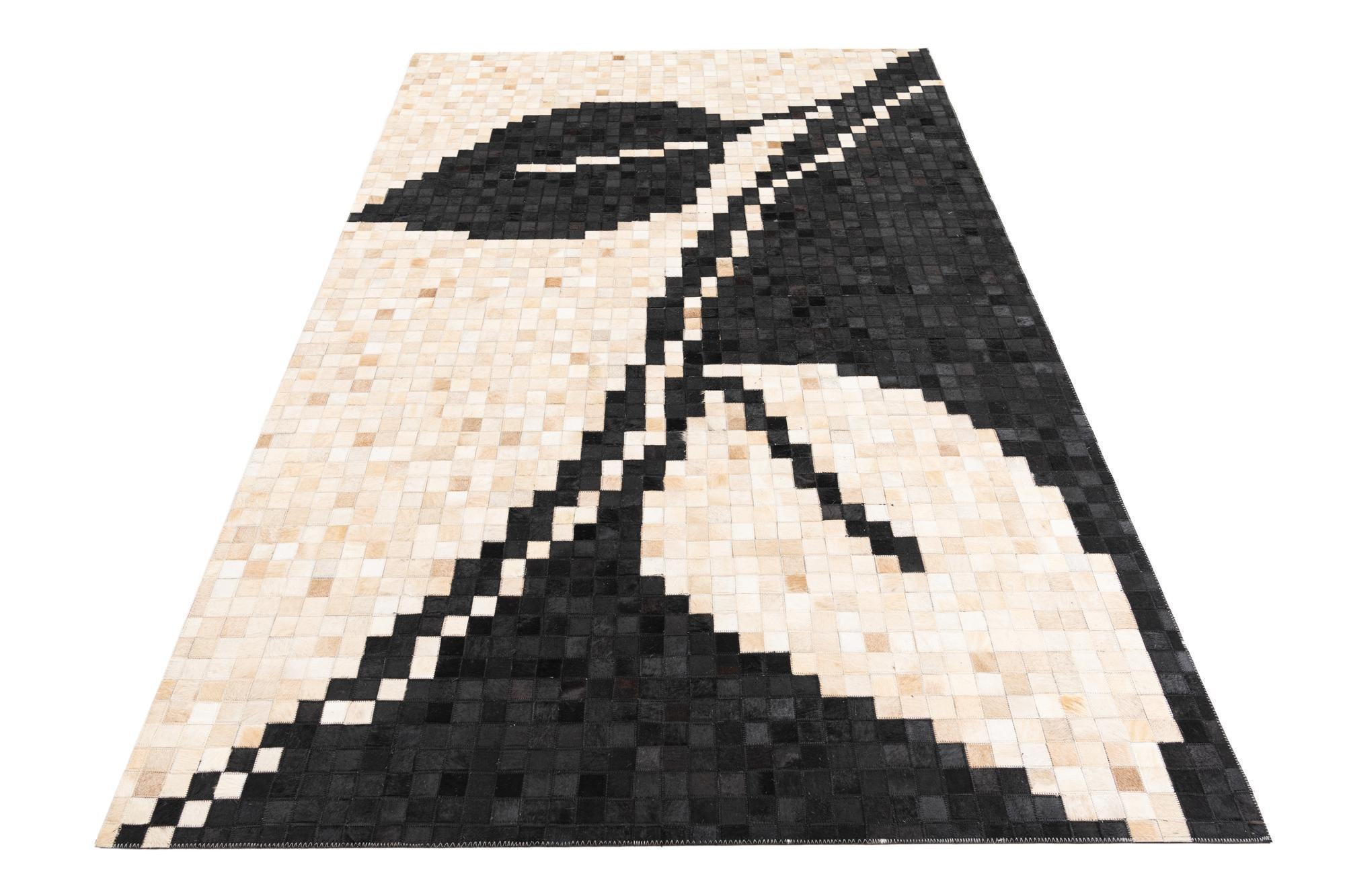 5' 1 x 8' Cowhide Leather Rug