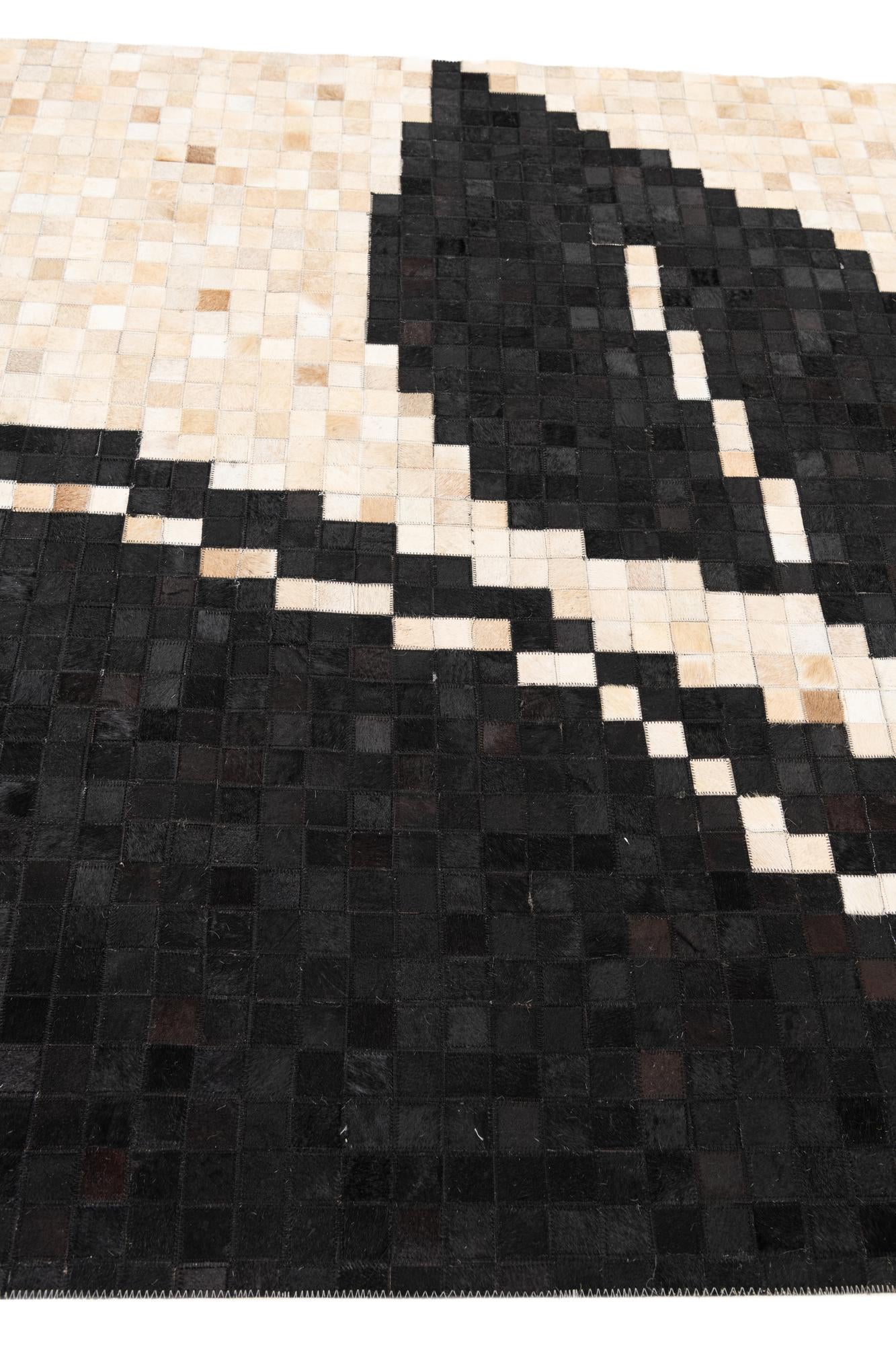 5' 1 x 8' Cowhide Leather Rug