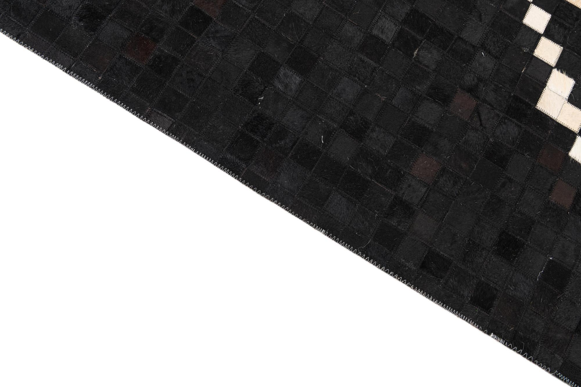 5' 1 x 8' Cowhide Leather Rug