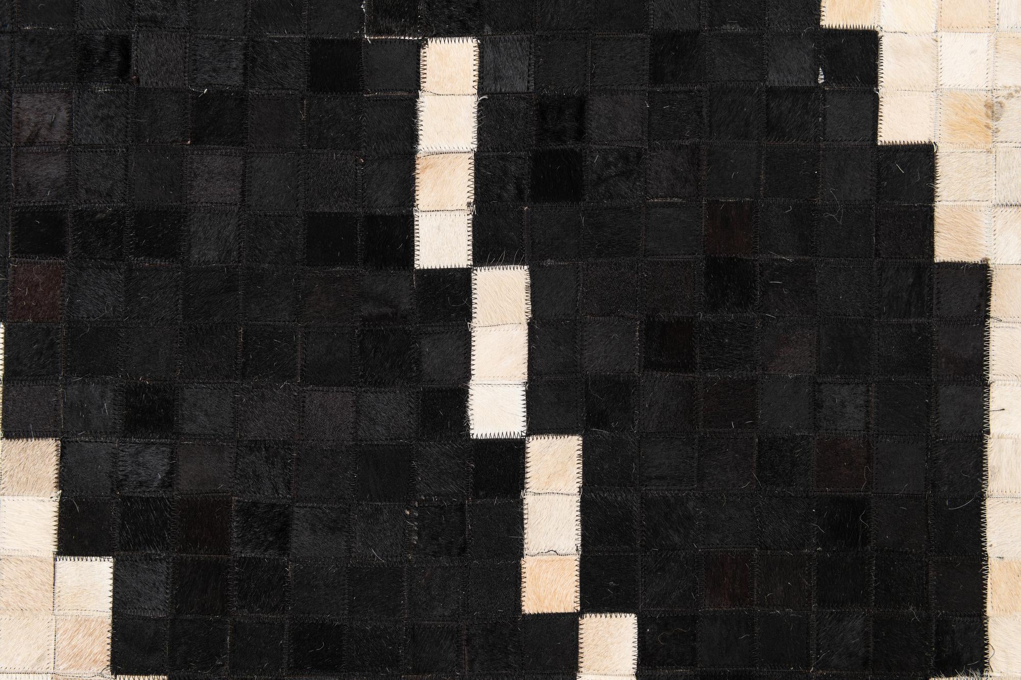 5' 1 x 8' Cowhide Leather Rug