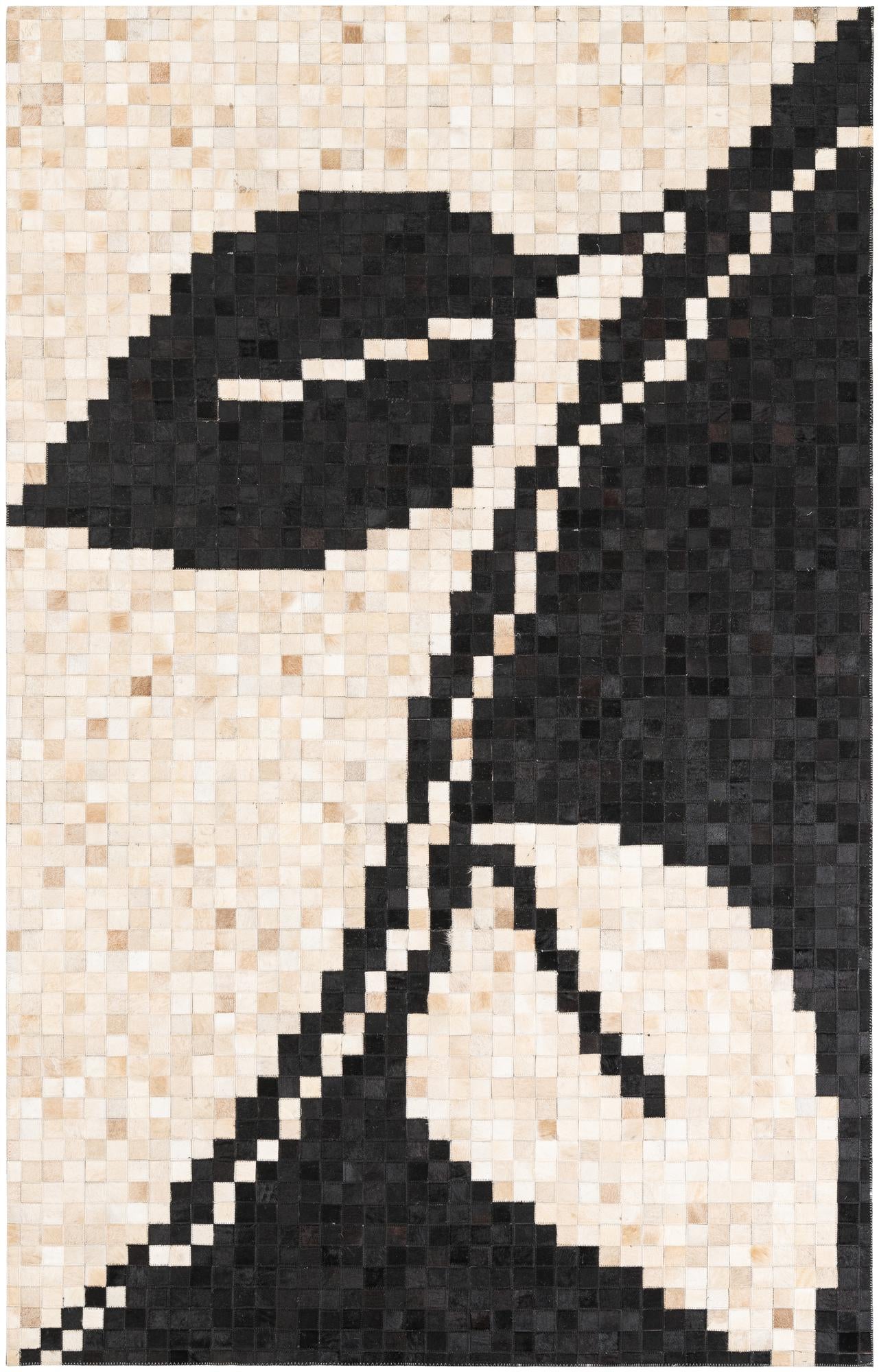 5' 1 x 8' Cowhide Leather Rug