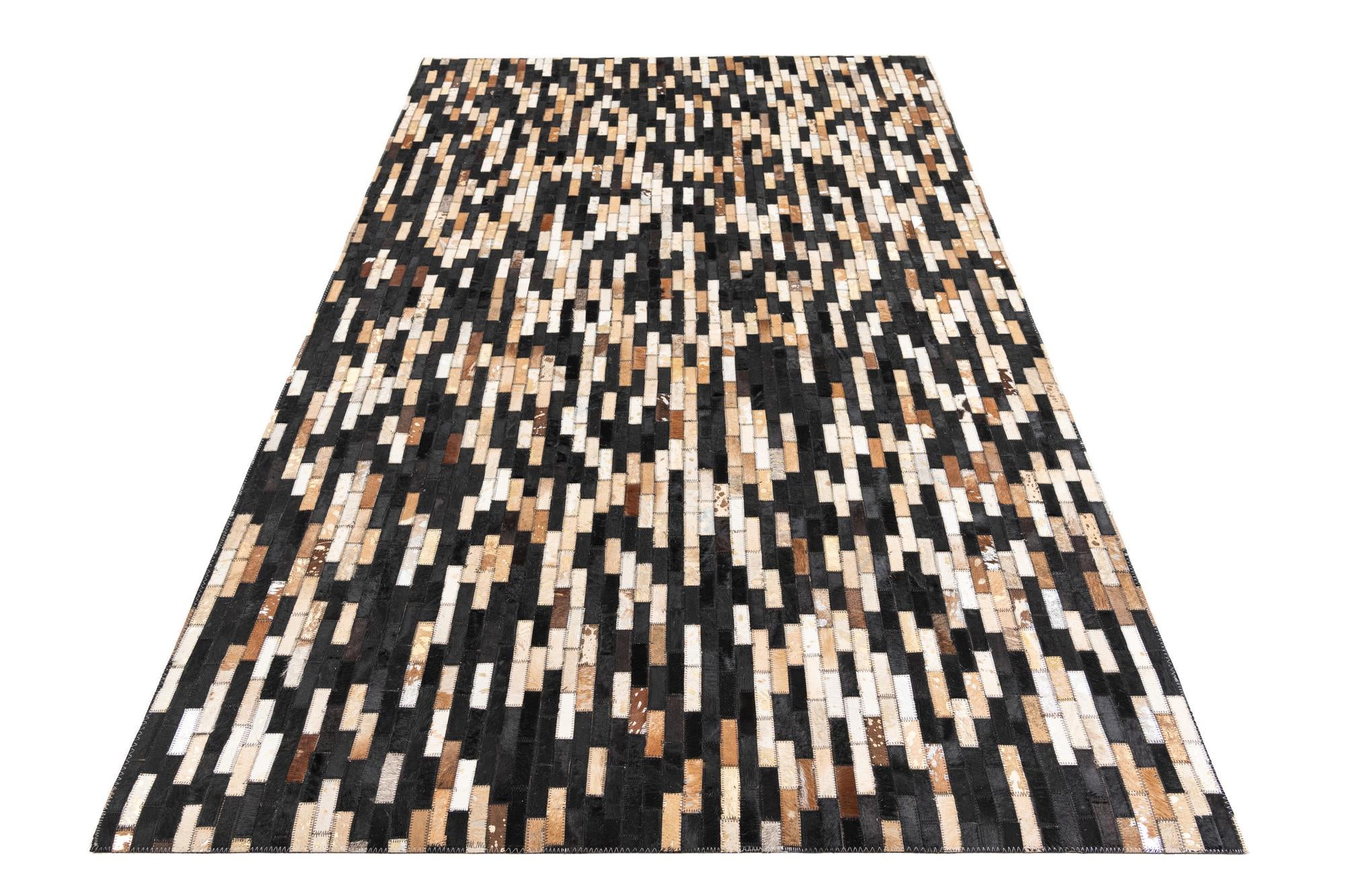 5' x 7' 9 Cowhide Leather Rug