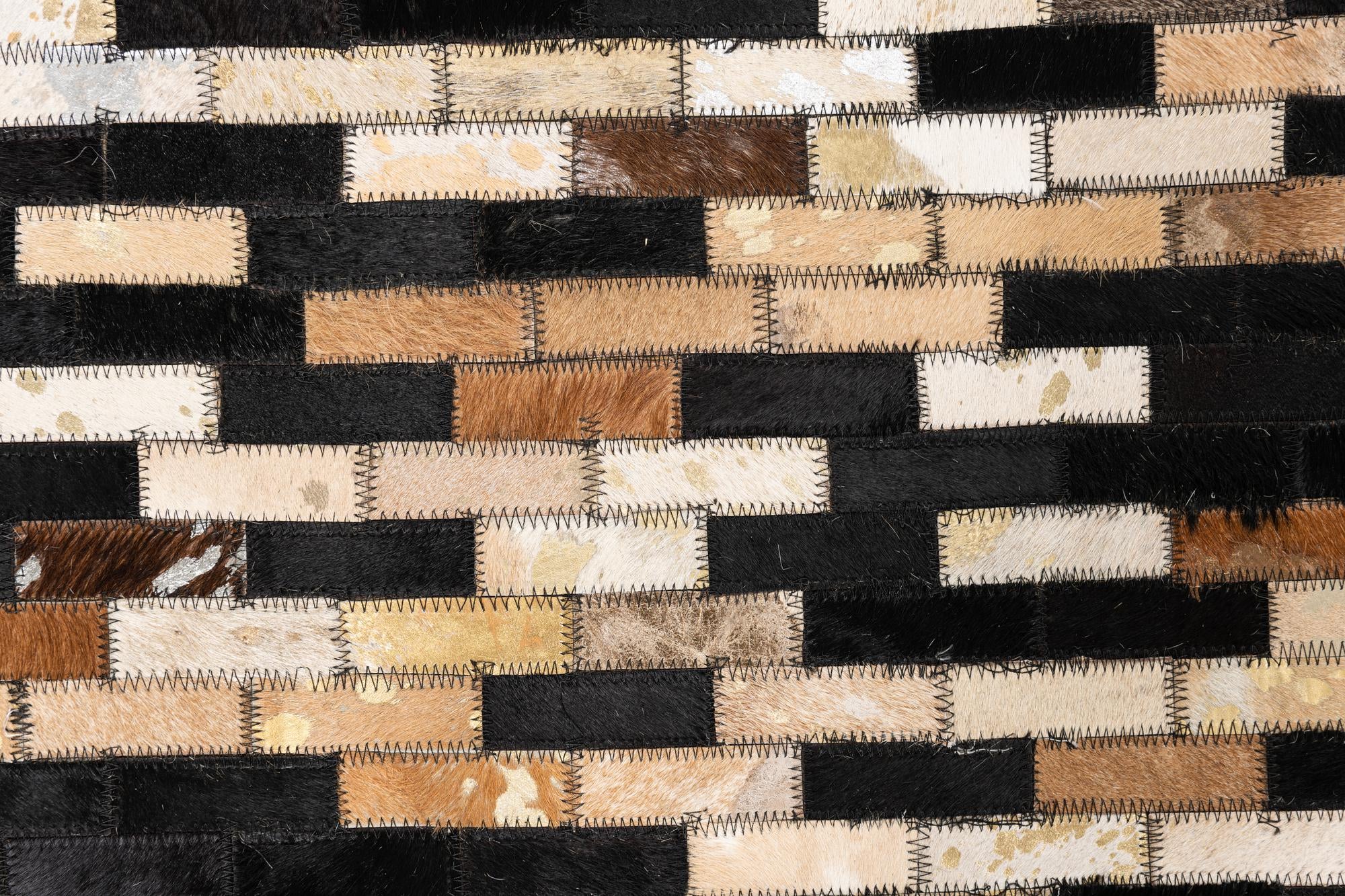 5' x 7' 9 Cowhide Leather Rug