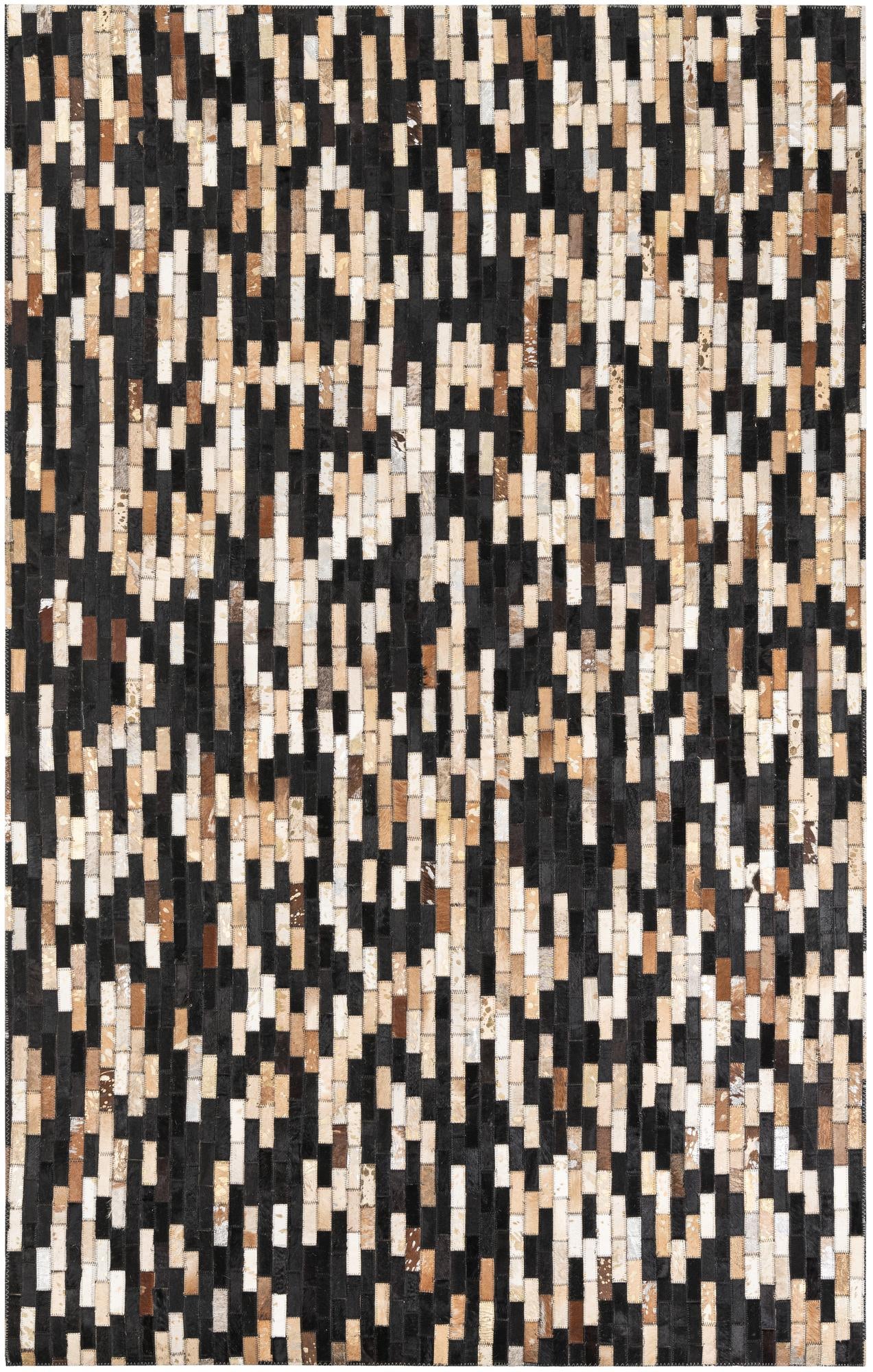 5' x 7' 9 Cowhide Leather Rug