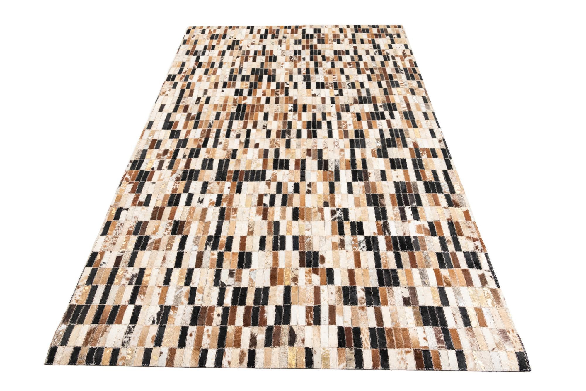 5' x 7' 10 Cowhide Leather Rug